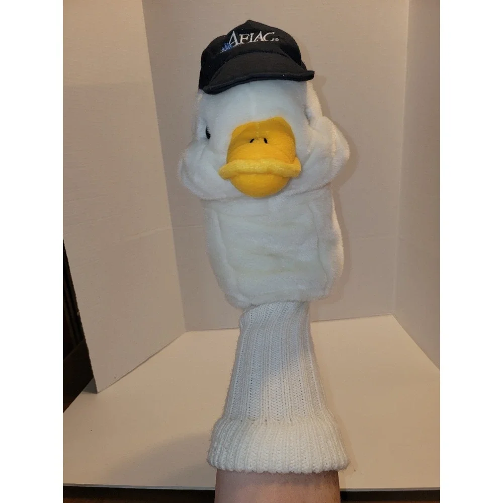 Aflac Plush Duck Head Golf Club Driver Cover Puppet with Aflac Cap Novelty