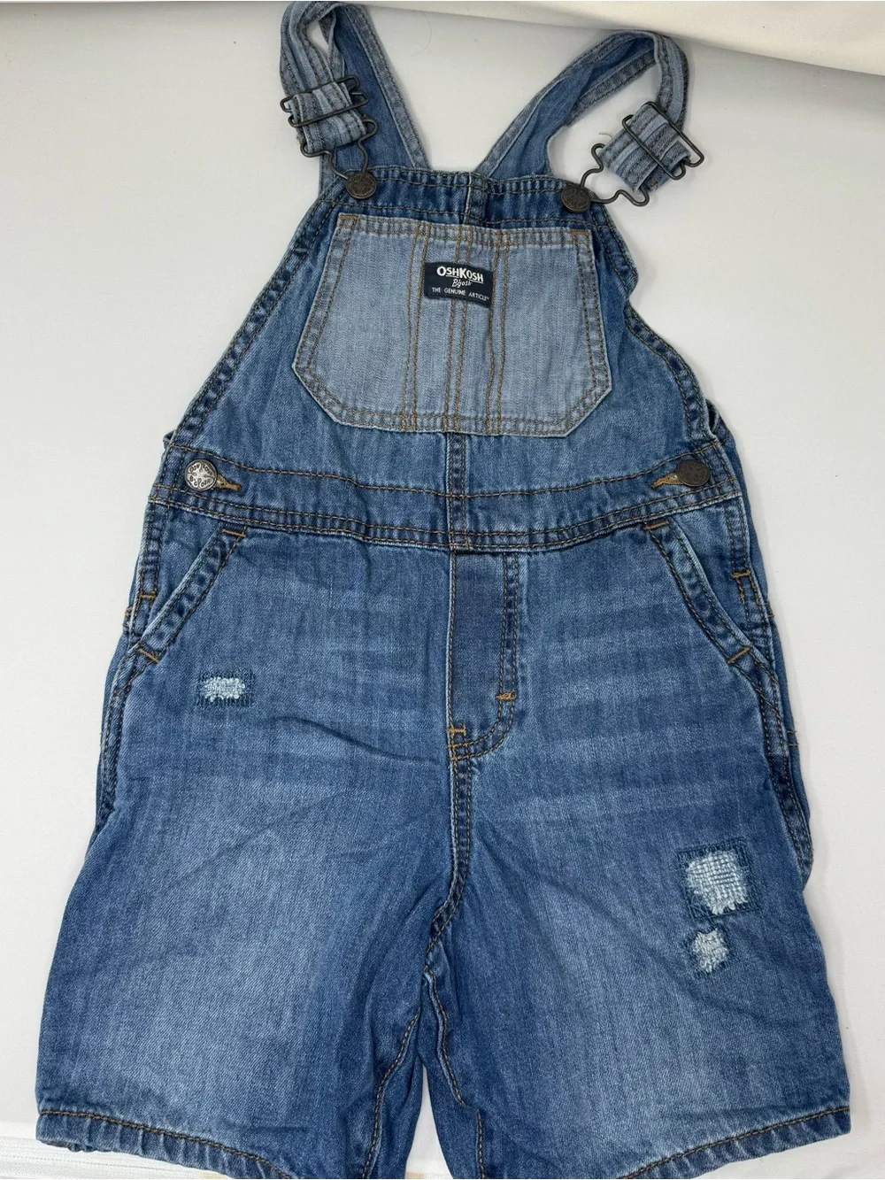 OshKosh B'gosh Faded Blue Denim Short Overalls