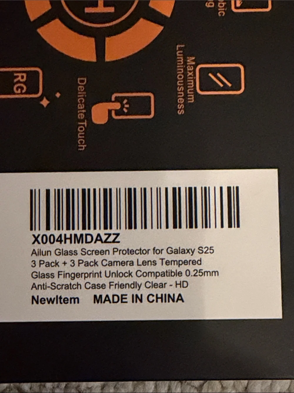 Ailun Glass Screen Protector 9H Samsung Galaxy S25 (New & Unopened)