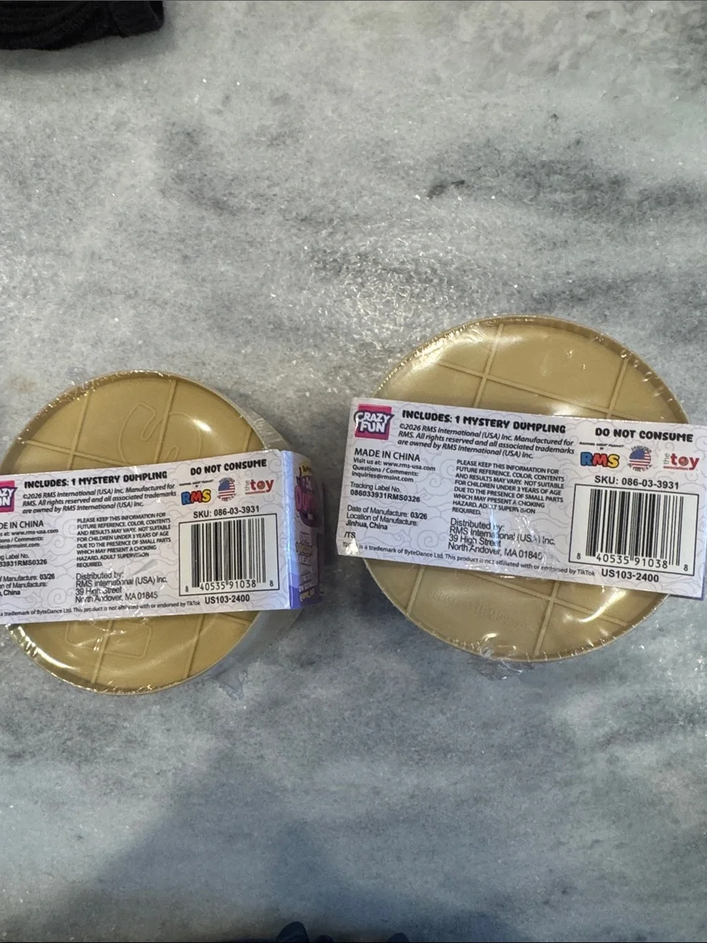 Squishy Dumpling Kids Fidget Toy - Gold (2 Pack)