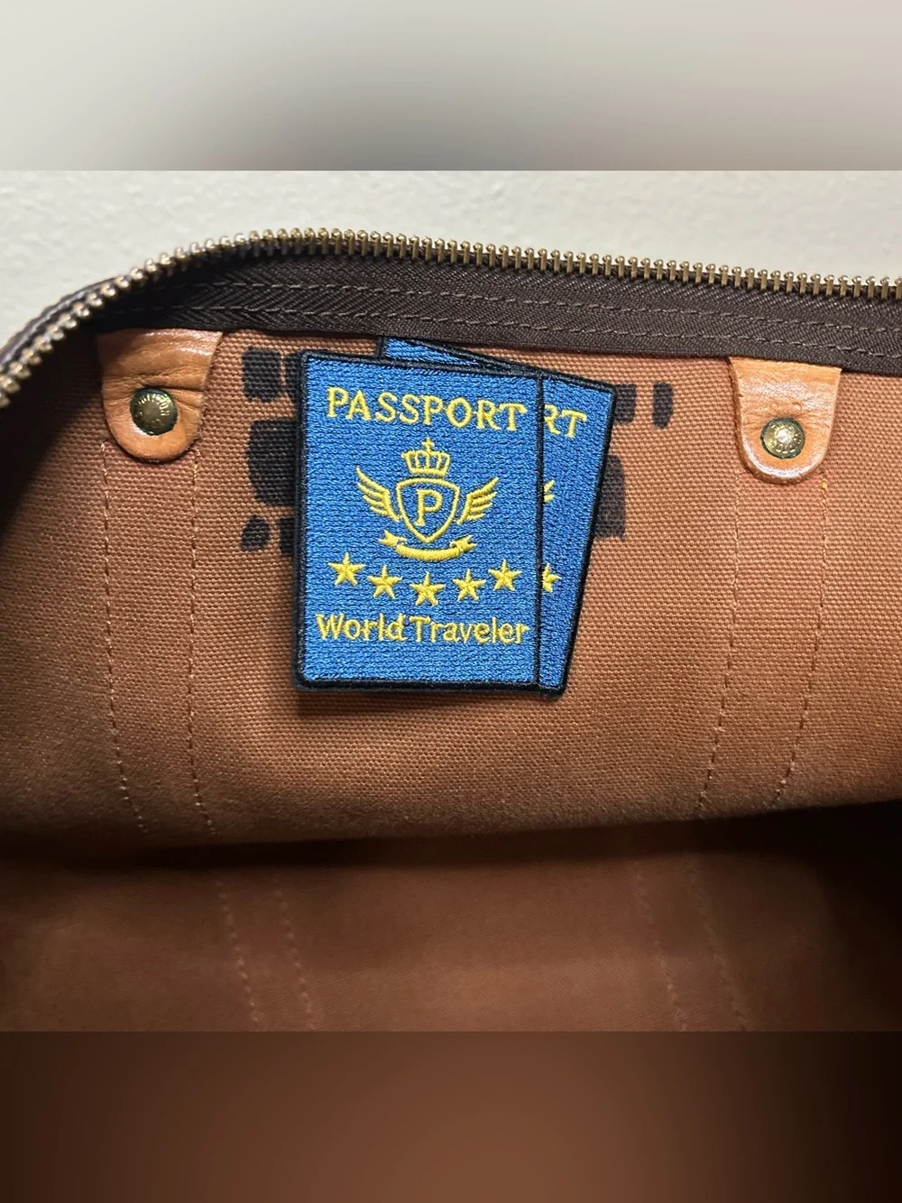 Louis Vuitton Keepall 50 Monogram Travel Bag w/ Luggage Tag, Handle Band & Strap