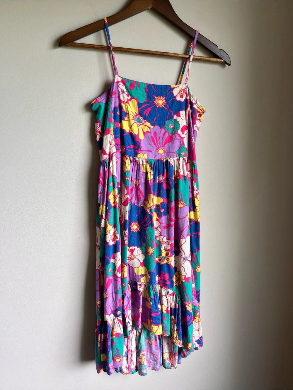 GAP Kids Girls XL 12 Floral Tiered Sundress Maxi Dress Smocked Back Colorful
