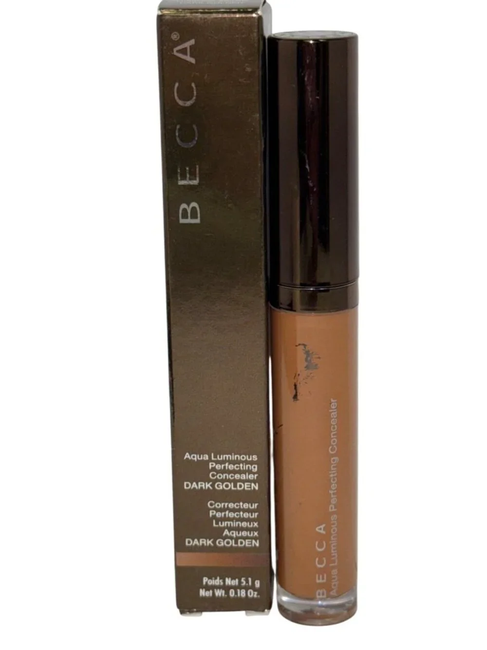 BECCA Aqua Luminous Perfecting Concealer Dark Golden 0.18 oz / 5.1g Full Size