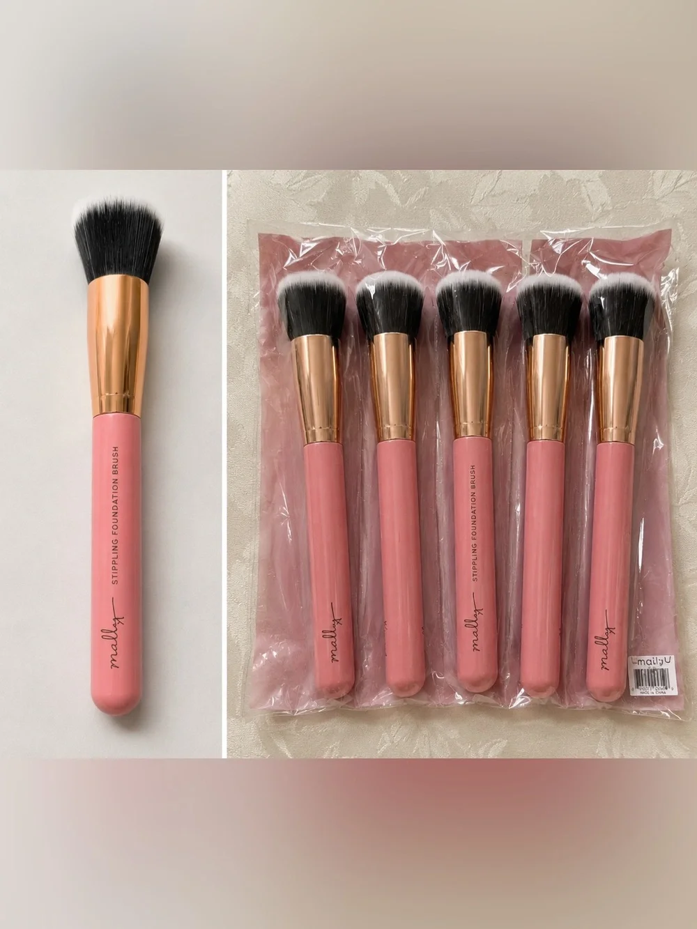 Mally XO Stippling Foundation Brush Set of 5 NIP ✨