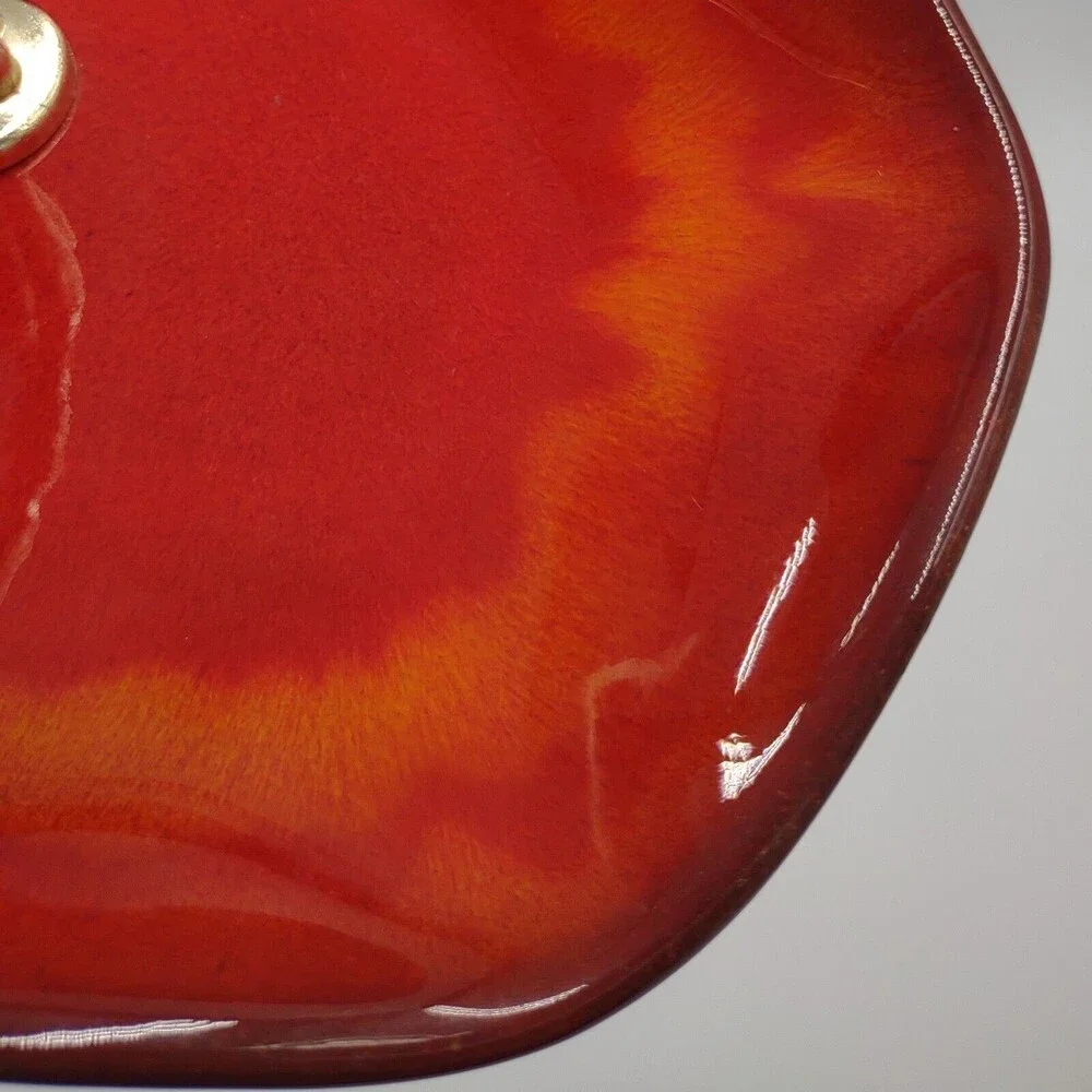 Blue Mountain Pottery Red & Orange Tidbit Tray Canada Redware