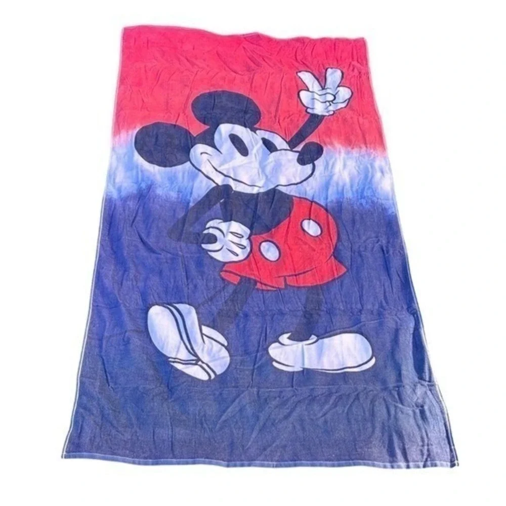 Disney Mickey Mouse Beach Towel America July 4th Summer Oversized 36