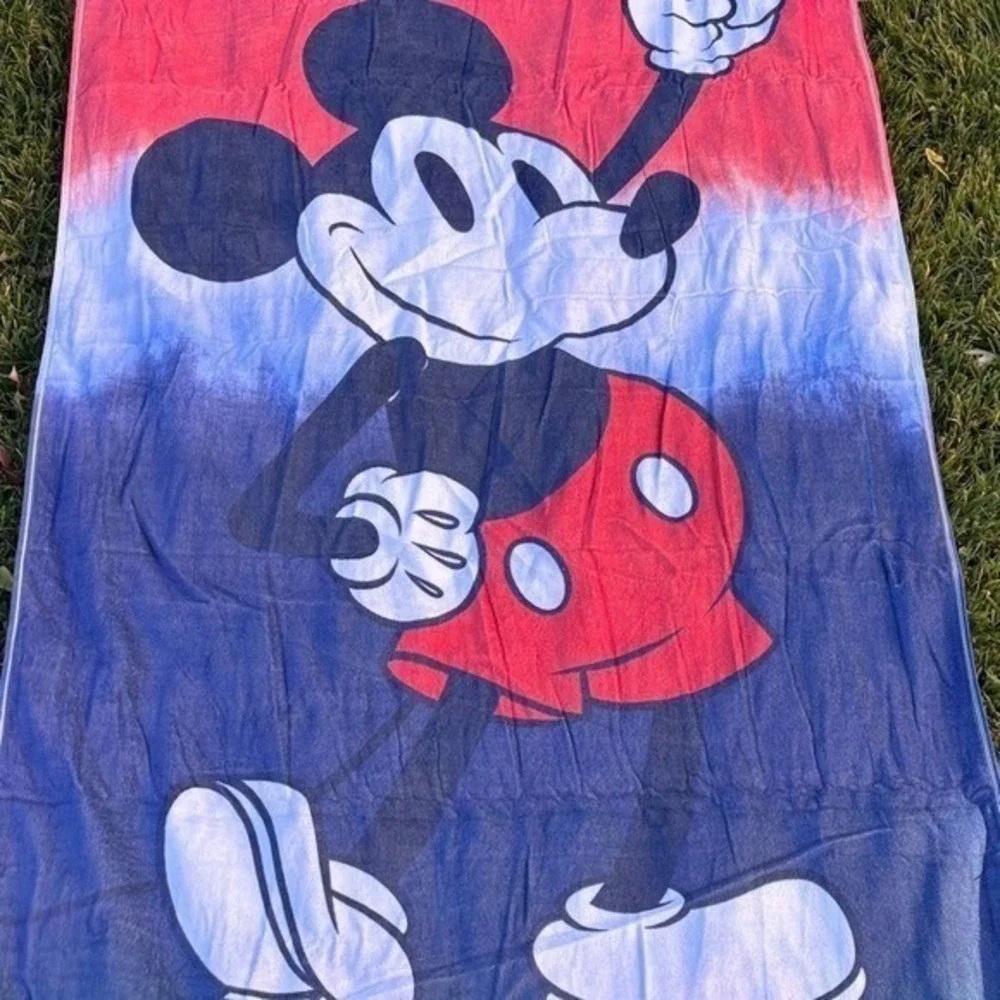 Disney Mickey Mouse Beach Towel America July 4th Summer Oversized 36