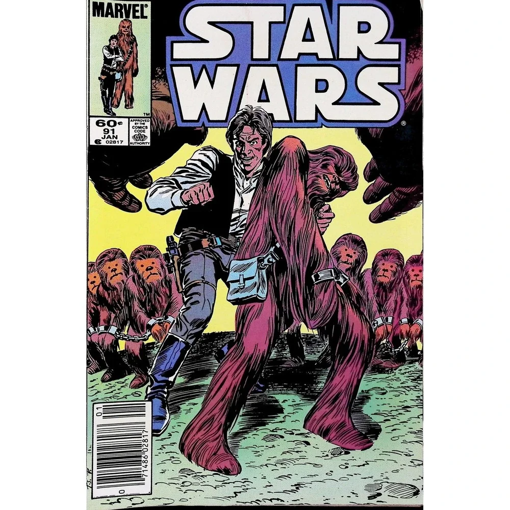 Vintage Star Wars Comic Book #91 Marvel 1985 Han Solo Chewbacca Newsstand