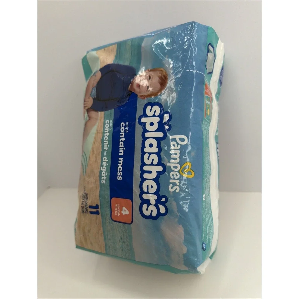 Pampers Splashers Disposable Swim Diapers Size 4, 20-33 lbs, 11 pack - Brand New
