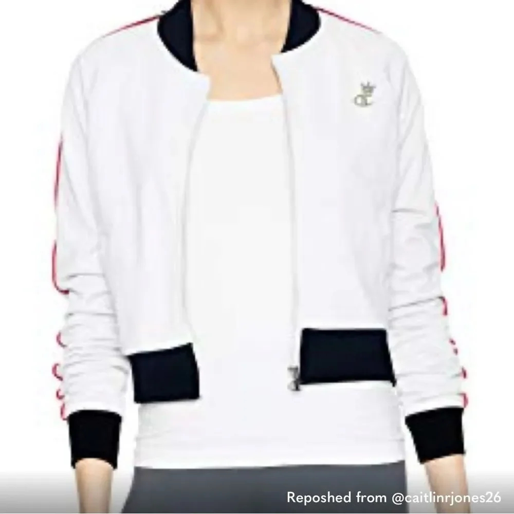 Champion track jacket vintage cropped logo embroidered women’s XS