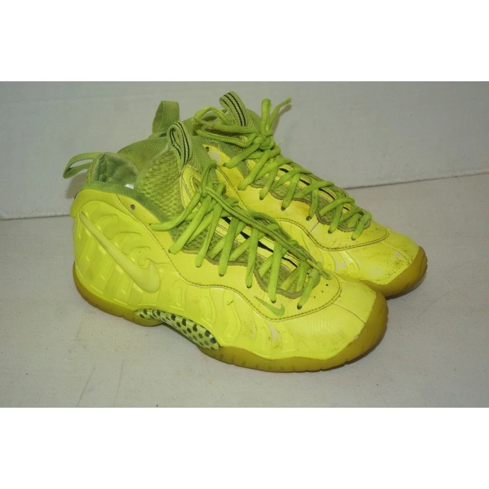 Nike Foamposite Pro Volt Lime Green Shoes GS Size 5y