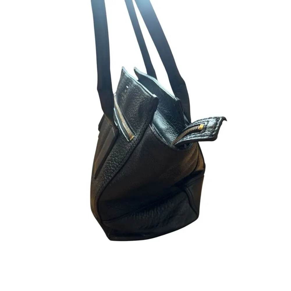 Kate Spade Southport Oden Black Pebbled Leather Satchel with Tassel