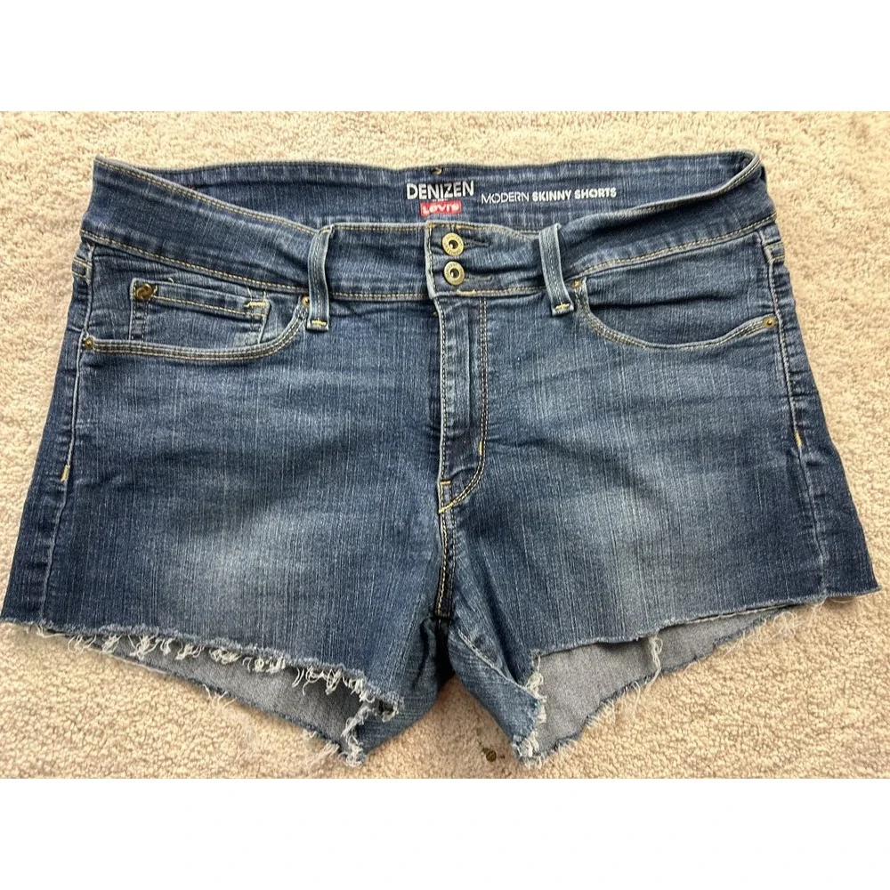 Denizen Levi's Women's Denim Modern Skinny Shorts Size 18 Blue‎
