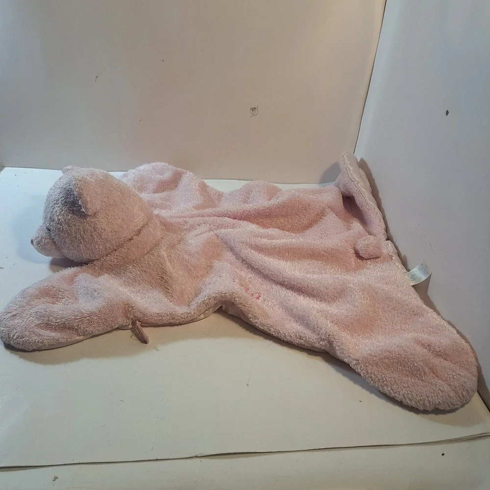 Baby Gund Sweekins Comfy Cozy Hideaways Pink Teddy Bear Satin‎ Pillow Lovey Zip