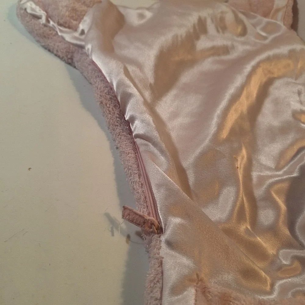 Baby Gund Sweekins Comfy Cozy Hideaways Pink Teddy Bear Satin‎ Pillow Lovey Zip