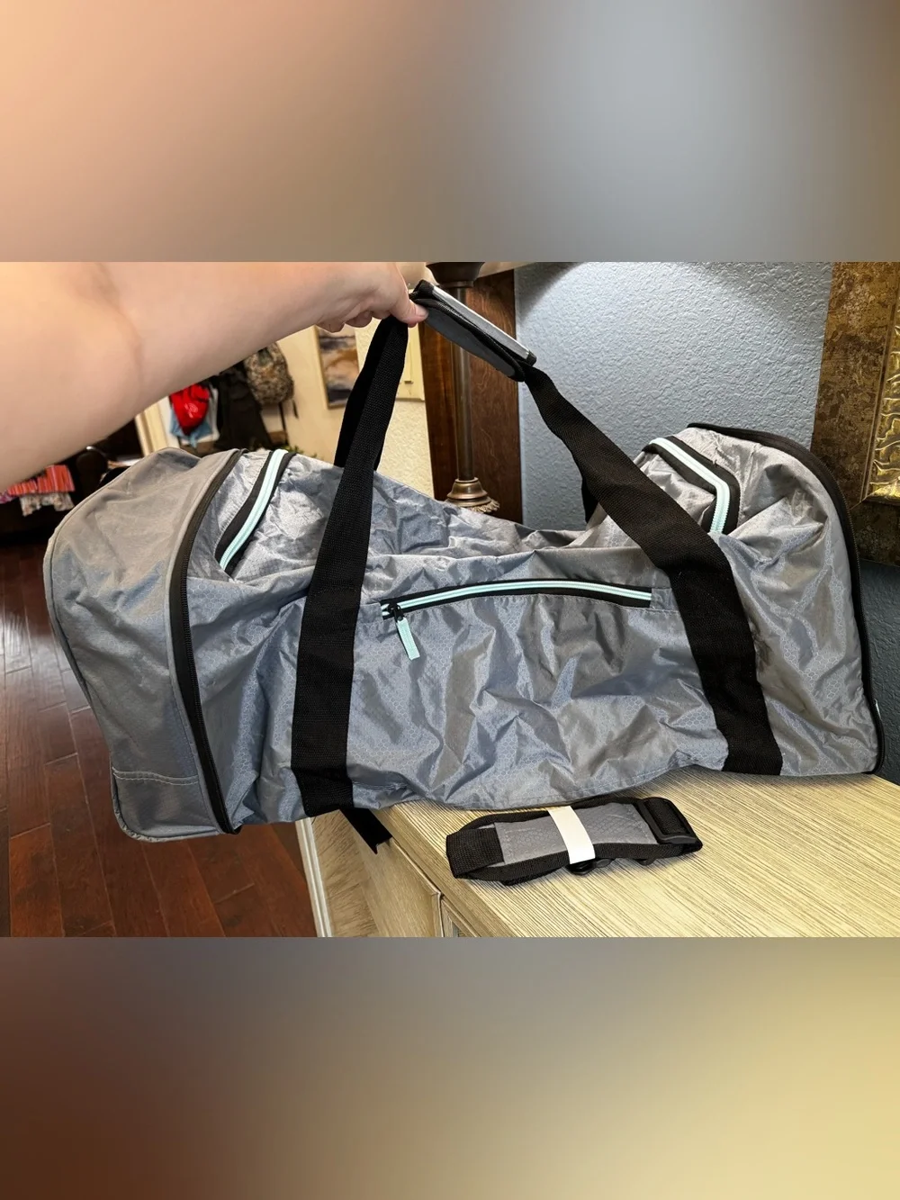 Protege Gray Collapsible Rolling Duffel Bag