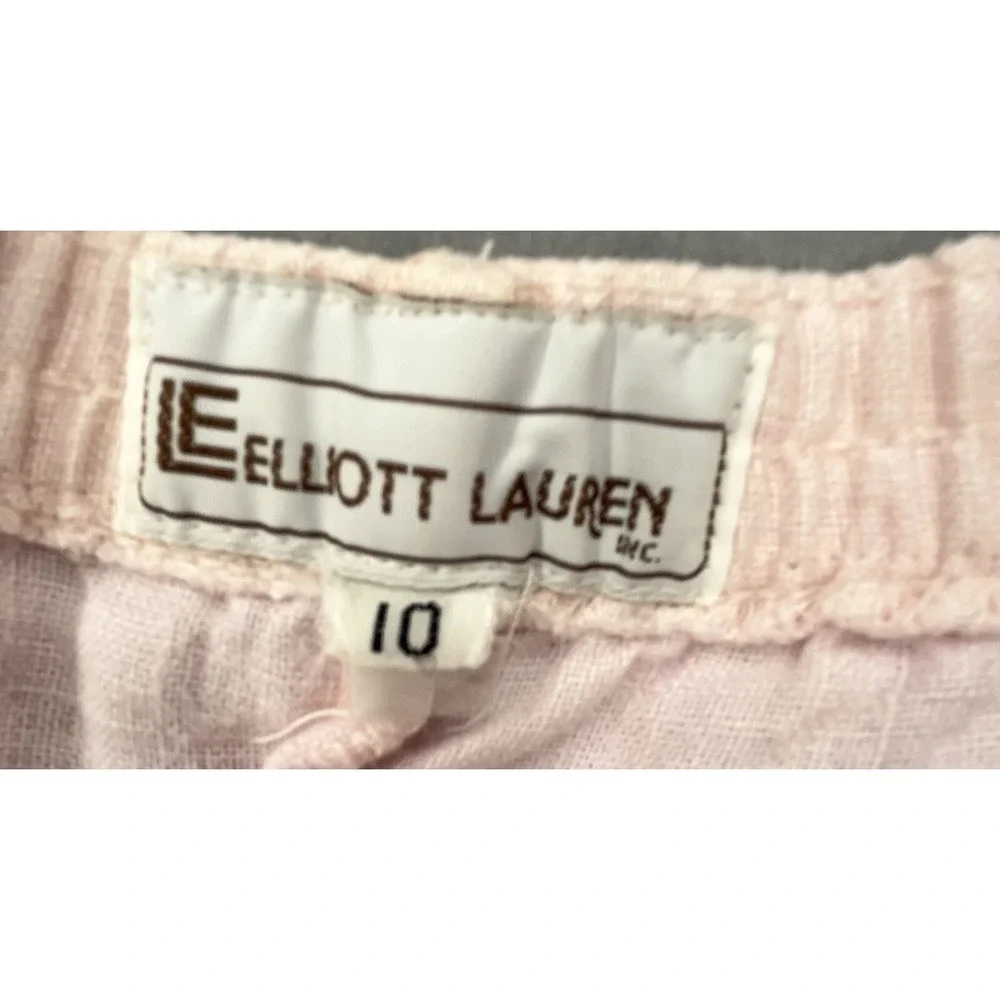 Women Vtg Linen Pants 10 Petal Pink Mini Pockets Coastal Preppy Beachy Soft Girl