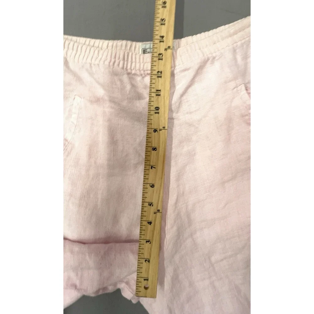 Women Vtg Linen Pants 10 Petal Pink Mini Pockets Coastal Preppy Beachy Soft Girl
