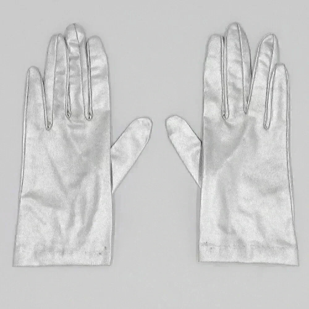Deadstock Metallic Silver Gloves Size‎ XS Gloves Vintage Wedding Bridal Gloves