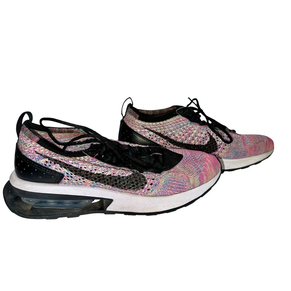 Nike Women's AirMax Flyknit Pink Multicolor Racer Sneakers 8 Lightweight Support