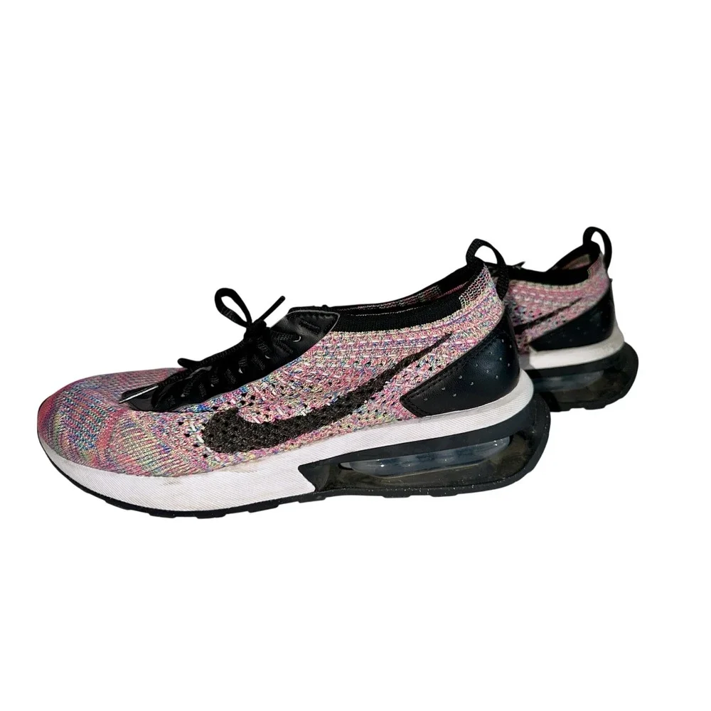 Nike Women's AirMax Flyknit Pink Multicolor Racer Sneakers 8 Lightweight Support