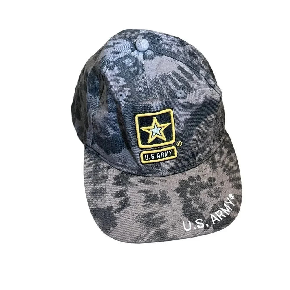 US Army Grey Tie Dye Baseball Hat