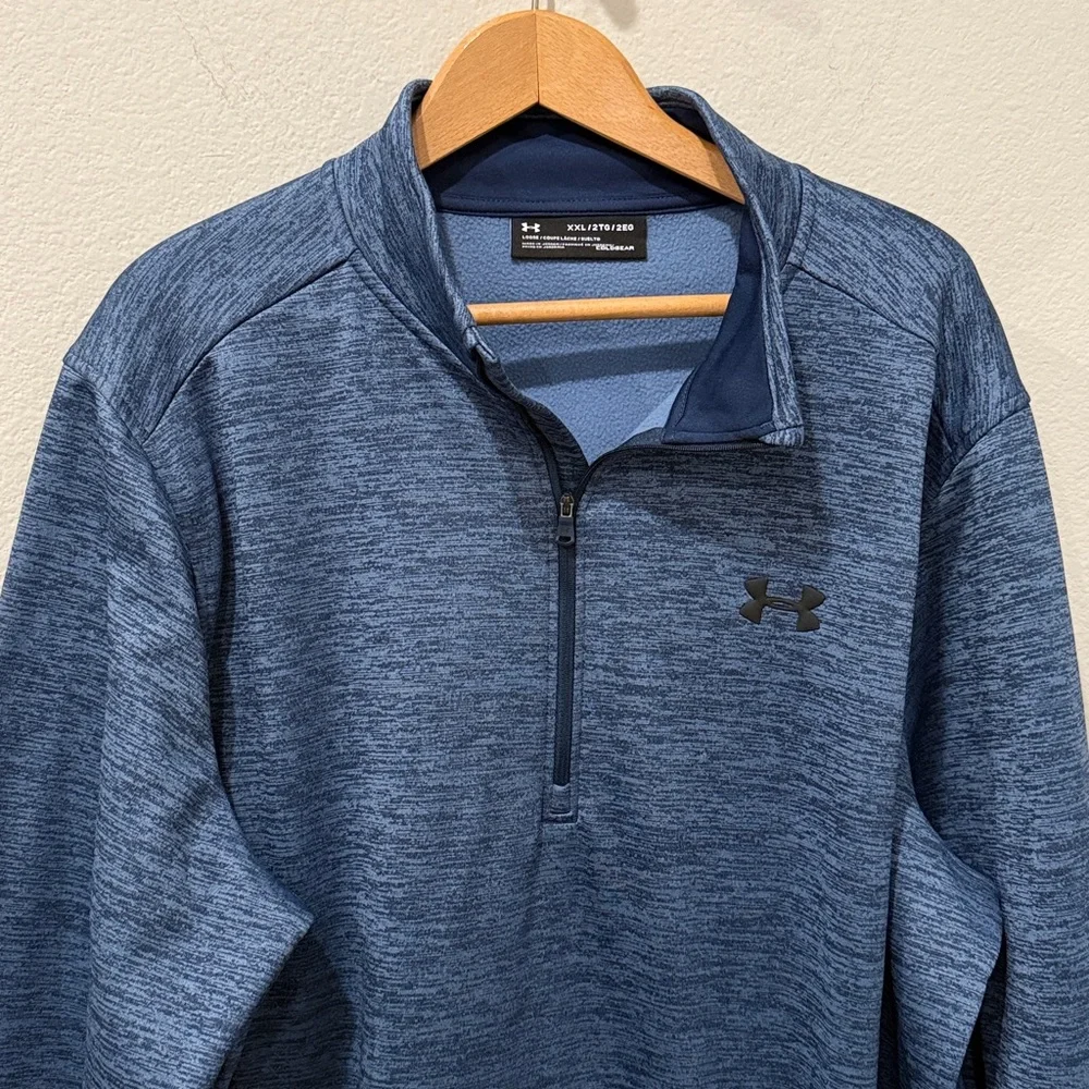 Under Armour Men’s Navy Heather Quarter-Zip‎ Top Size XXL