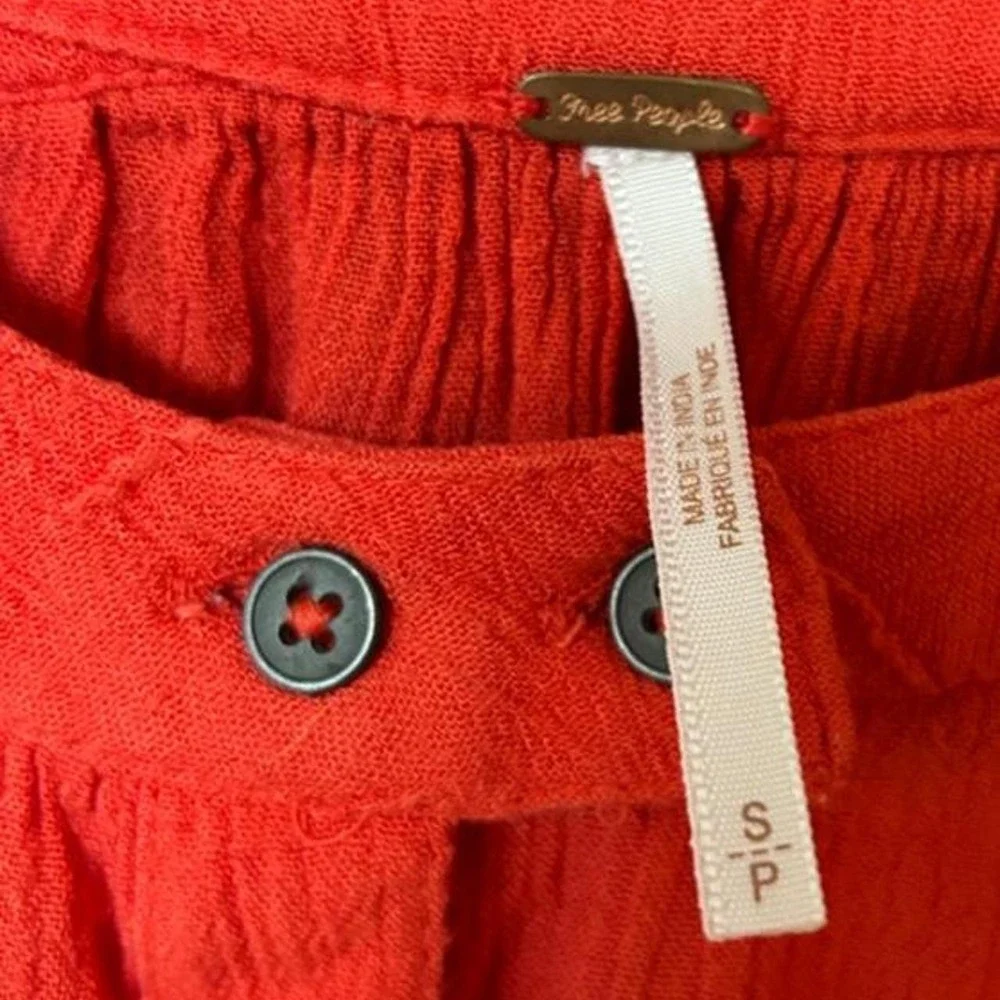 Free People Red Boho Top