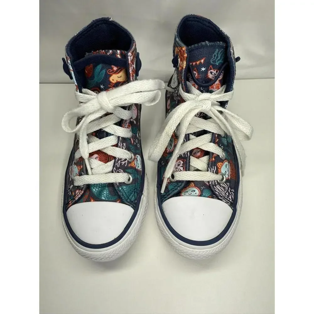 Converse Chuck Taylor All Star‎ Shoes Youth Size 12 High Top Mermaid Print Navy