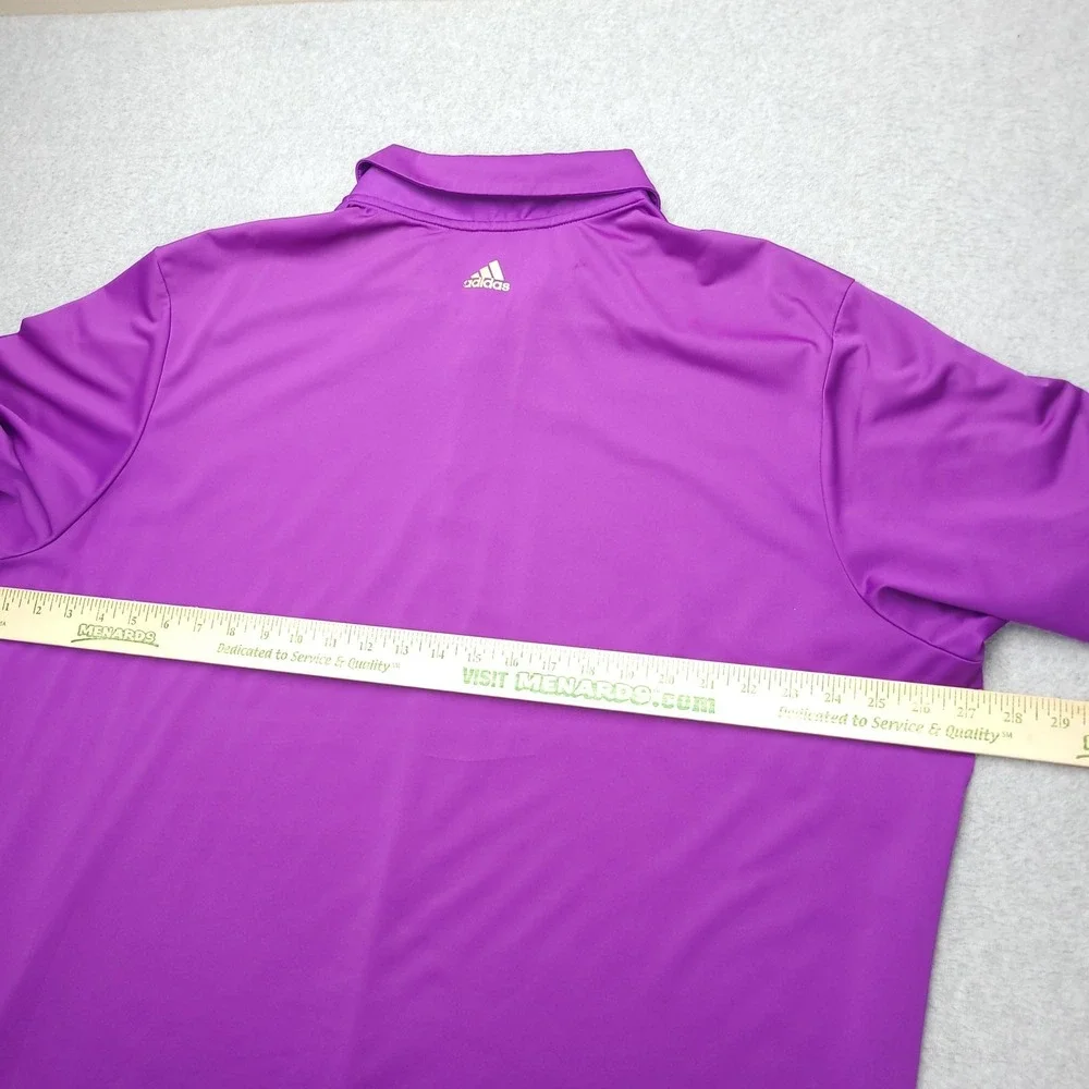 Adidas‎ Adizero Polo Shirt Mens 2XL Purple Stripe Golf Performance Stretch Top