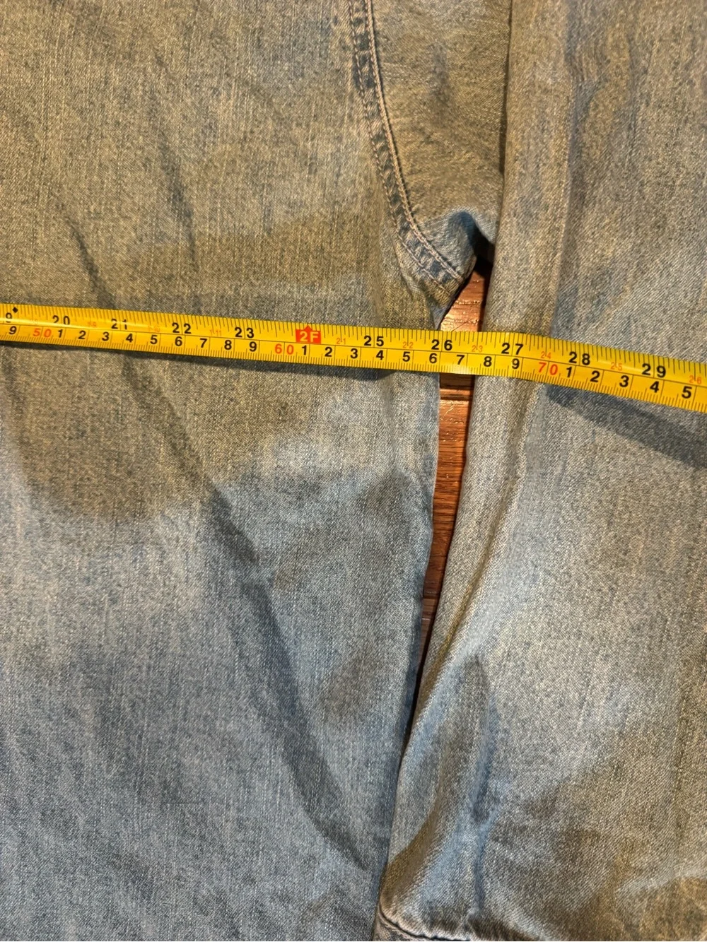 Vintage Levi’s Denim Button Up Shirt XL Light Wash 1996 Workwear Western