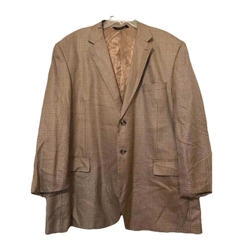 Pronto Moda Italia Blazer 52R Houndstooth Silk Wool Cashmere Lana Lux Sport Coat