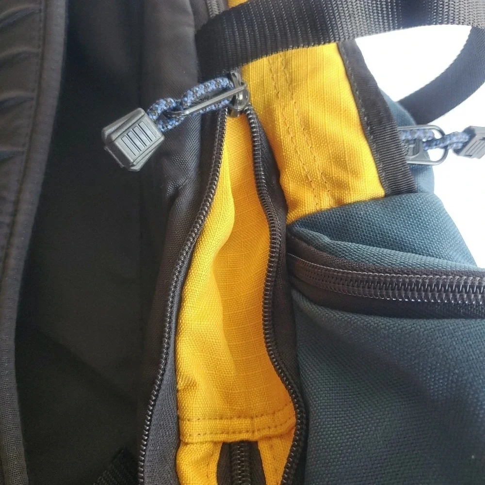 Timberland Vintage Backpack Blue‎ Yellow Colorblock Hiking Bag