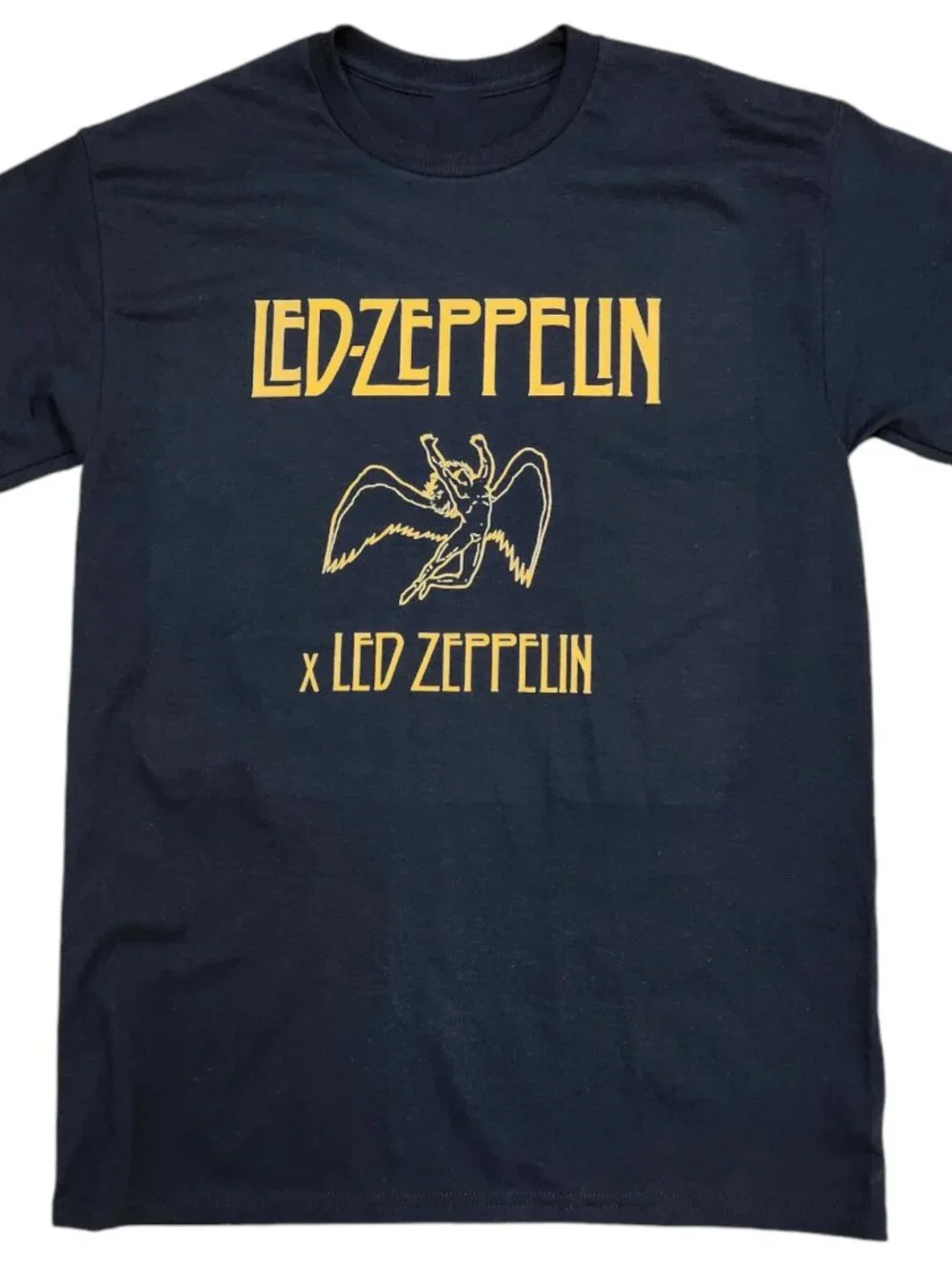 LED ZEPPELIN MENs black t-shirt gold LOGO T Shirt  276