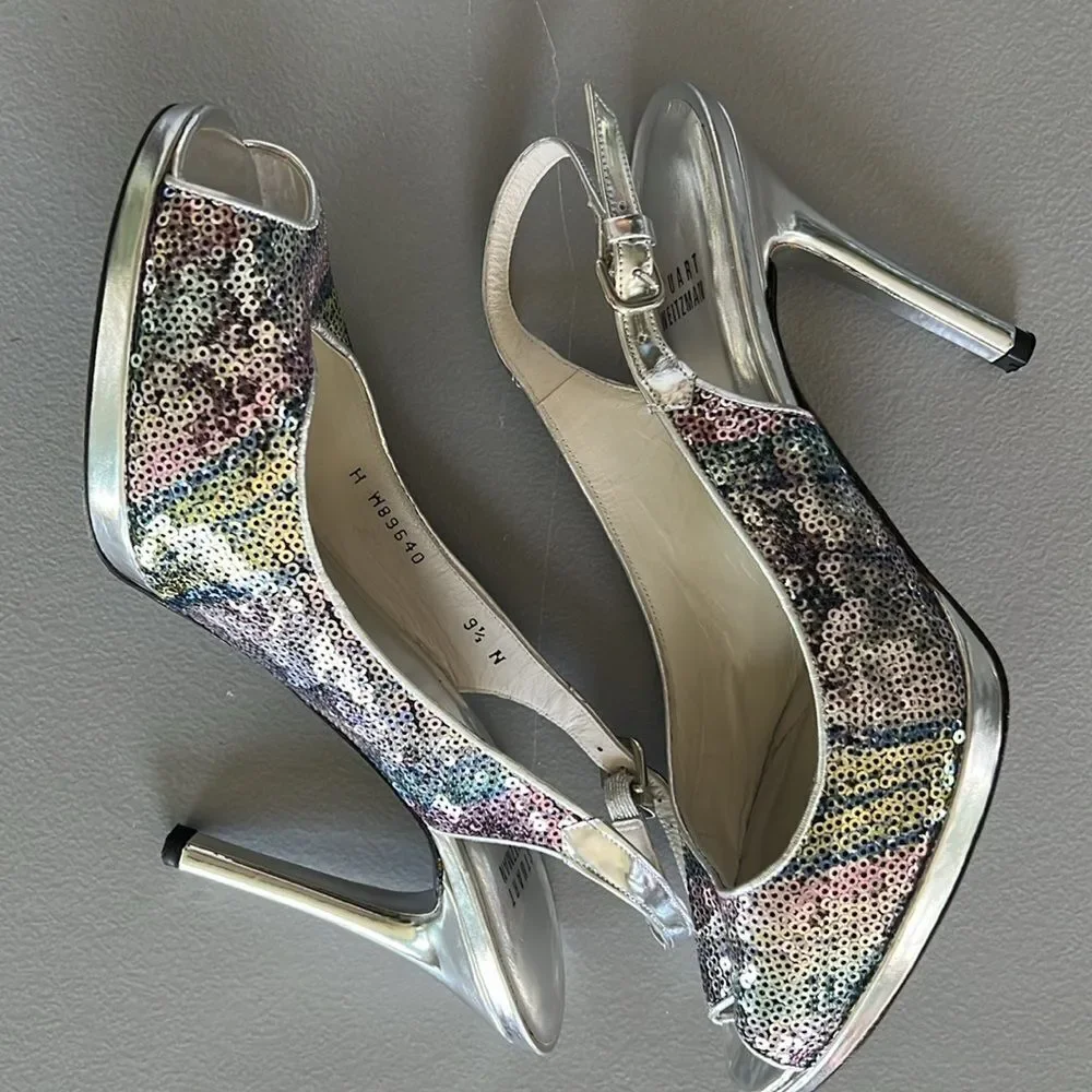 Stuart Weitzman Sequin Heels - 9.5