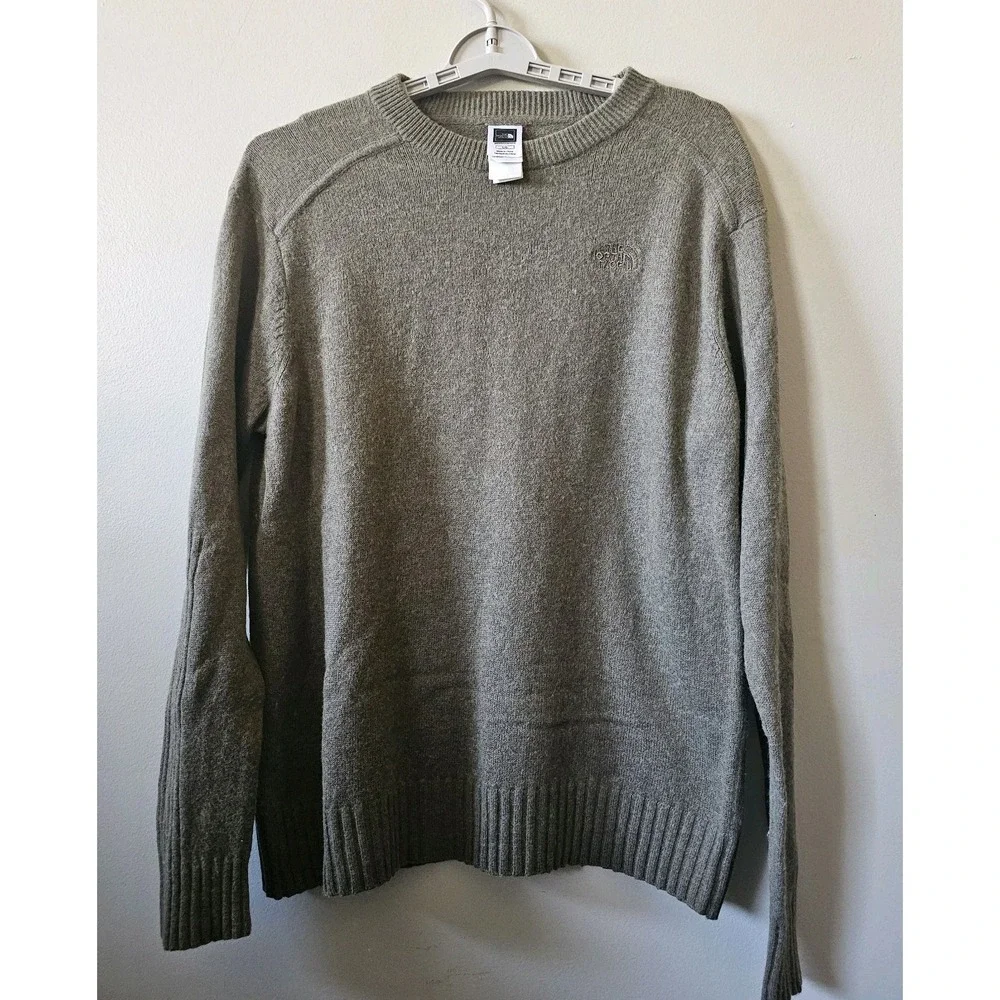 The North Face‎ Crewneck Wool Cotton Sweater Men's Size Large Brown Long Sleeve