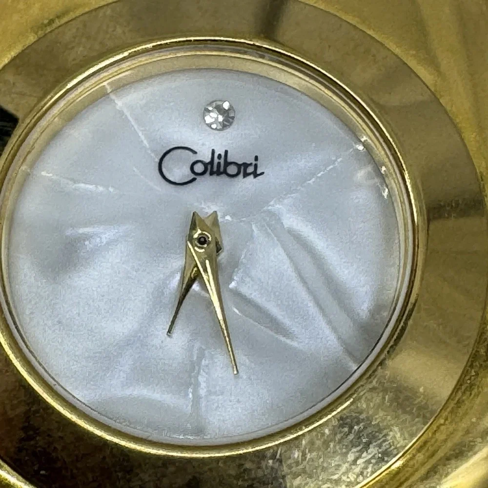 Vintage Colibri Mother of Pearl Diamond Clock‎ Japan - Needs Battery?