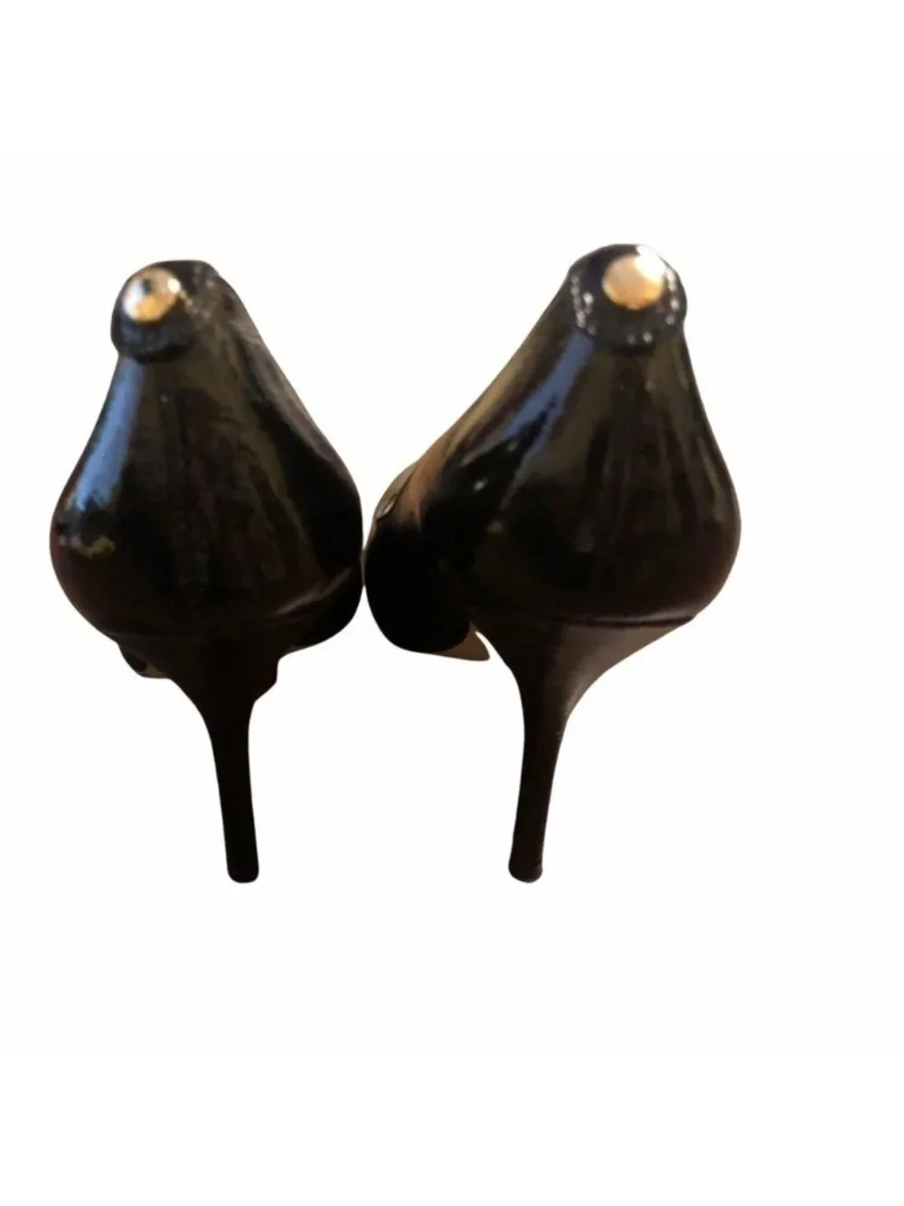 Michael Kors Black Patent Leather Heels Womens Size 7 Stiletto Round Toe Logo