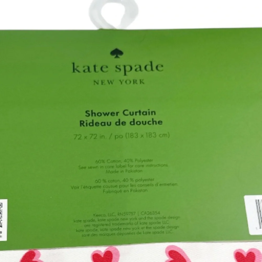 NEW Kate Spade BRUSHSTROKE HEARTS Shower Curtain