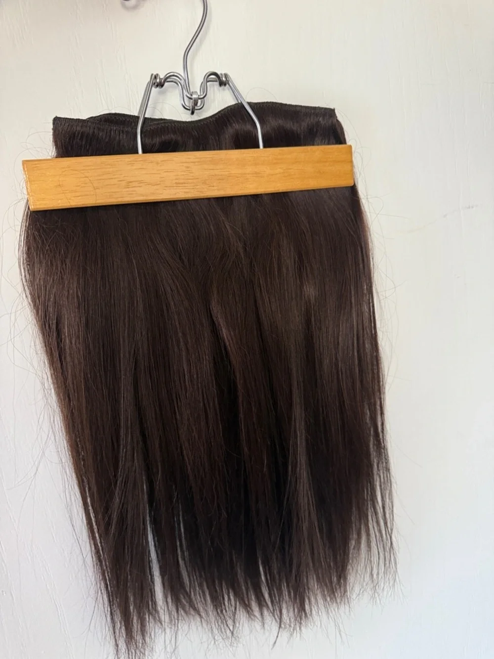 16”Dark Brown Clip-in Human Hair Extensions 7 pcs