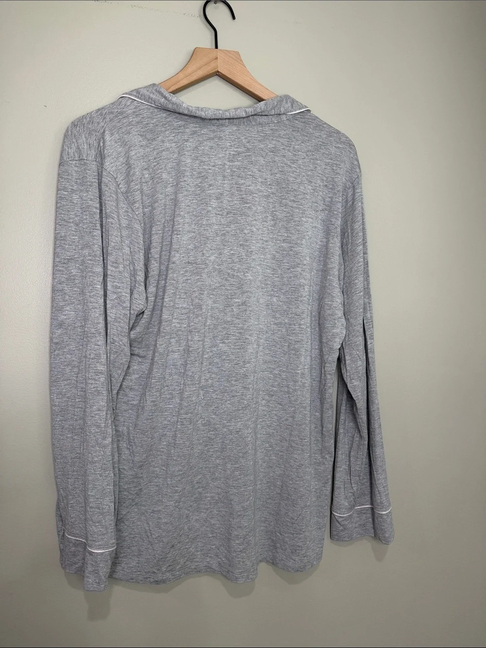 Eberjey Light Gray Button-Front Pajama Top