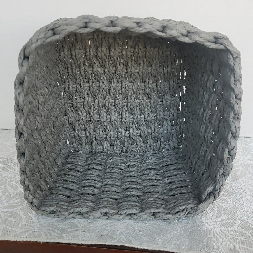 Elegant Gray Woven Storage Basket