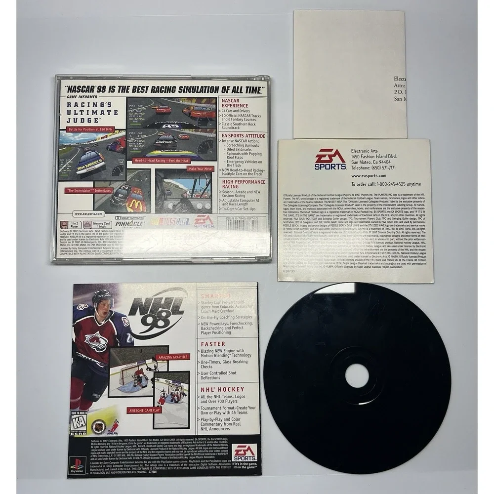 NASCAR‎ 98 (Sony PlayStation 1, 1997) Complete Tested PS1 Racing Stock Pre-Loved