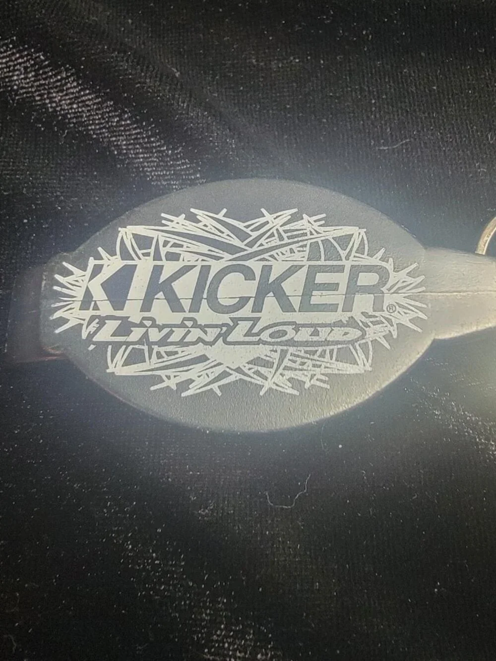 Vintage Kicker Livin Loud Bottle Opener Keychain Promo Black