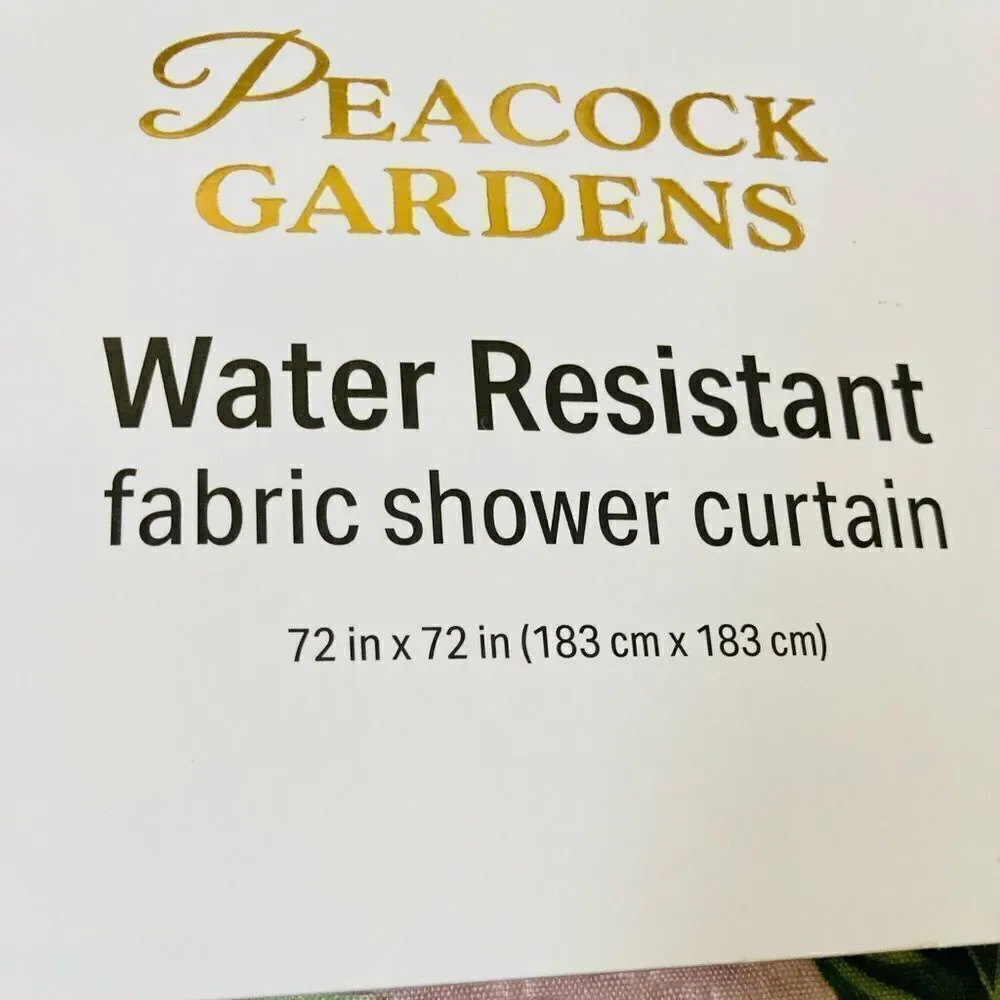 Peacock Pink Botanical Floral Fabric Water Resistant Shower Curtain