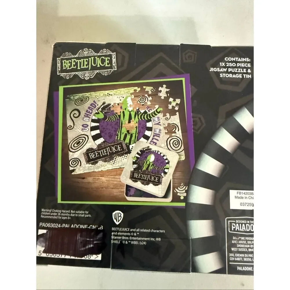 Paladone Beetlejuice 2024 Jigsaw Puzzle 250 Pc with Storage Tin Container NWOT