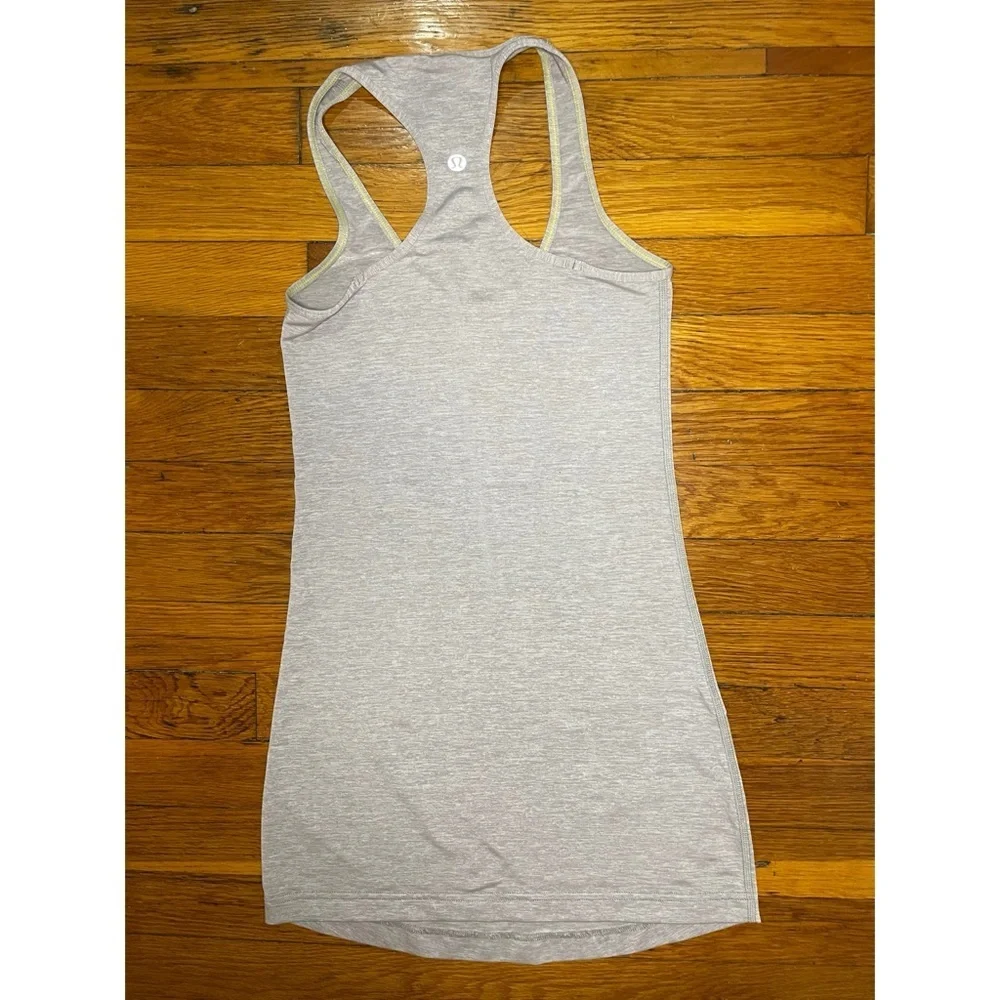 Lululemon Cool Racerback *Extra Long Metallic Silver Size 4 Workout Top