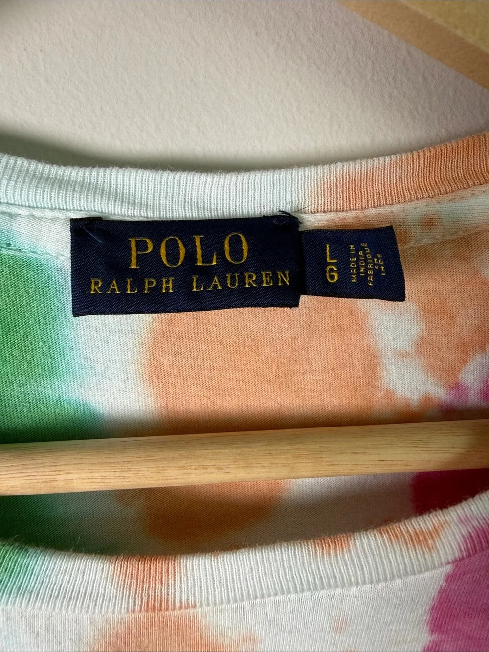 Polo Ralph Lauren Tie Dye T-Shirt Dress Multicolor Pony Logo Cotton Girls L