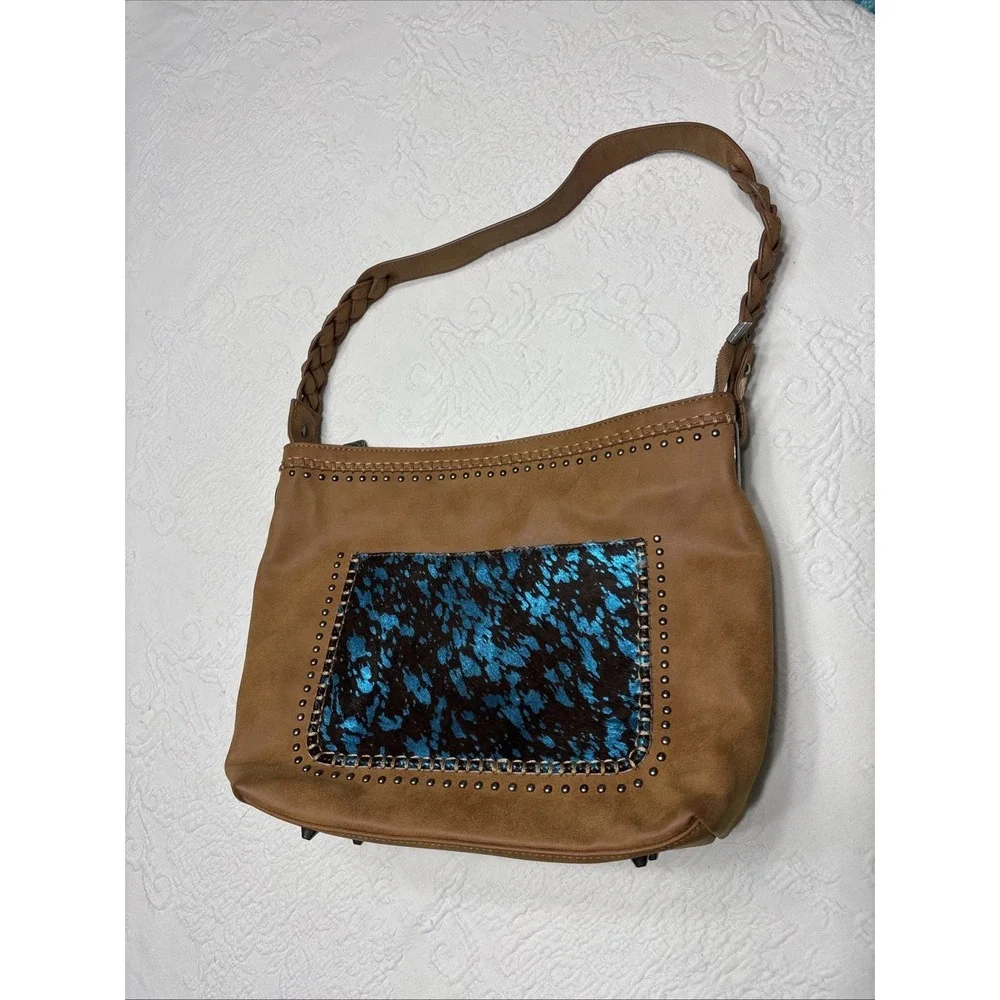 Trinity West Hair-On Leather Concealed Carry Hobo- Camel - Rare Find