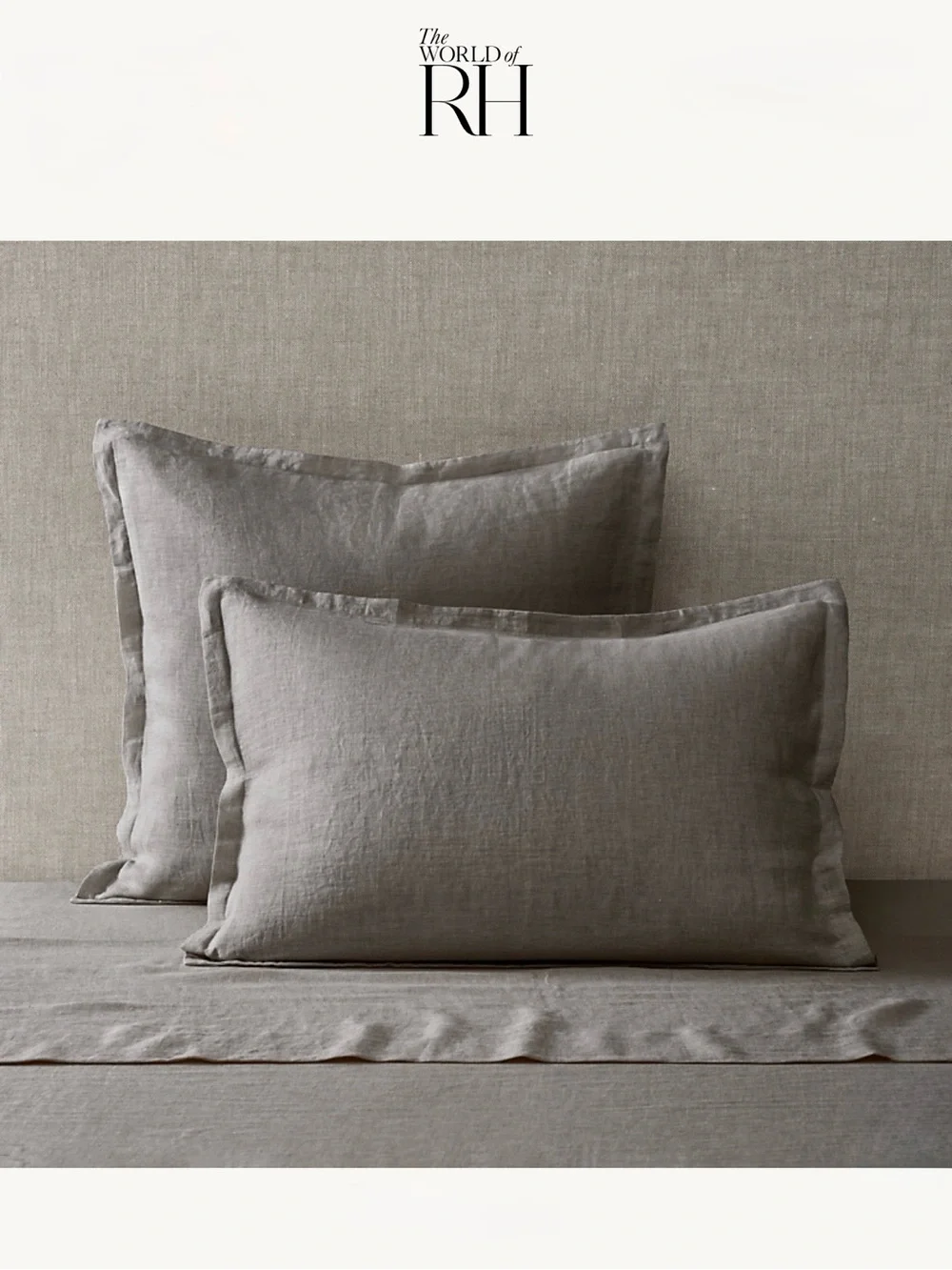 RH Italian Heritage Washed Linen Sham 28x34 Graphite Gray